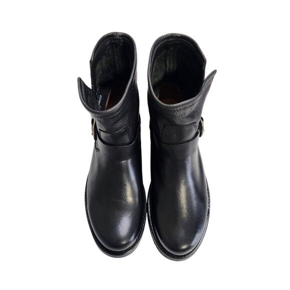 Frye Womens Veronica Leather Bootie Size 7 Black Leather Pull On Moto Biker - Picture 4 of 13